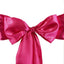 5 Pack Satin Chair Sashes Fuchsia - Durable Chair Bows with Shiny Finish 6"x106" - Linen Luxes
