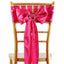 5 Pack Satin Chair Sashes Fuchsia - Durable Chair Bows with Shiny Finish 6"x106" - Linen Luxes
