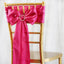 5 Pack Satin Chair Sashes Fuchsia - Durable Chair Bows with Shiny Finish 6"x106" - Linen Luxes