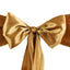 5 Pack Satin Chair Sashes Gold - Durable Chair Bows with Shiny Finish for Classy Event Chair Decor 6"x106" - Linen Luxes