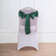 5 Pack Satin Chair Sashes Hunter Emerald Green - Durable Chair Bows with Shiny Finish 6"x106" - Linen Luxes