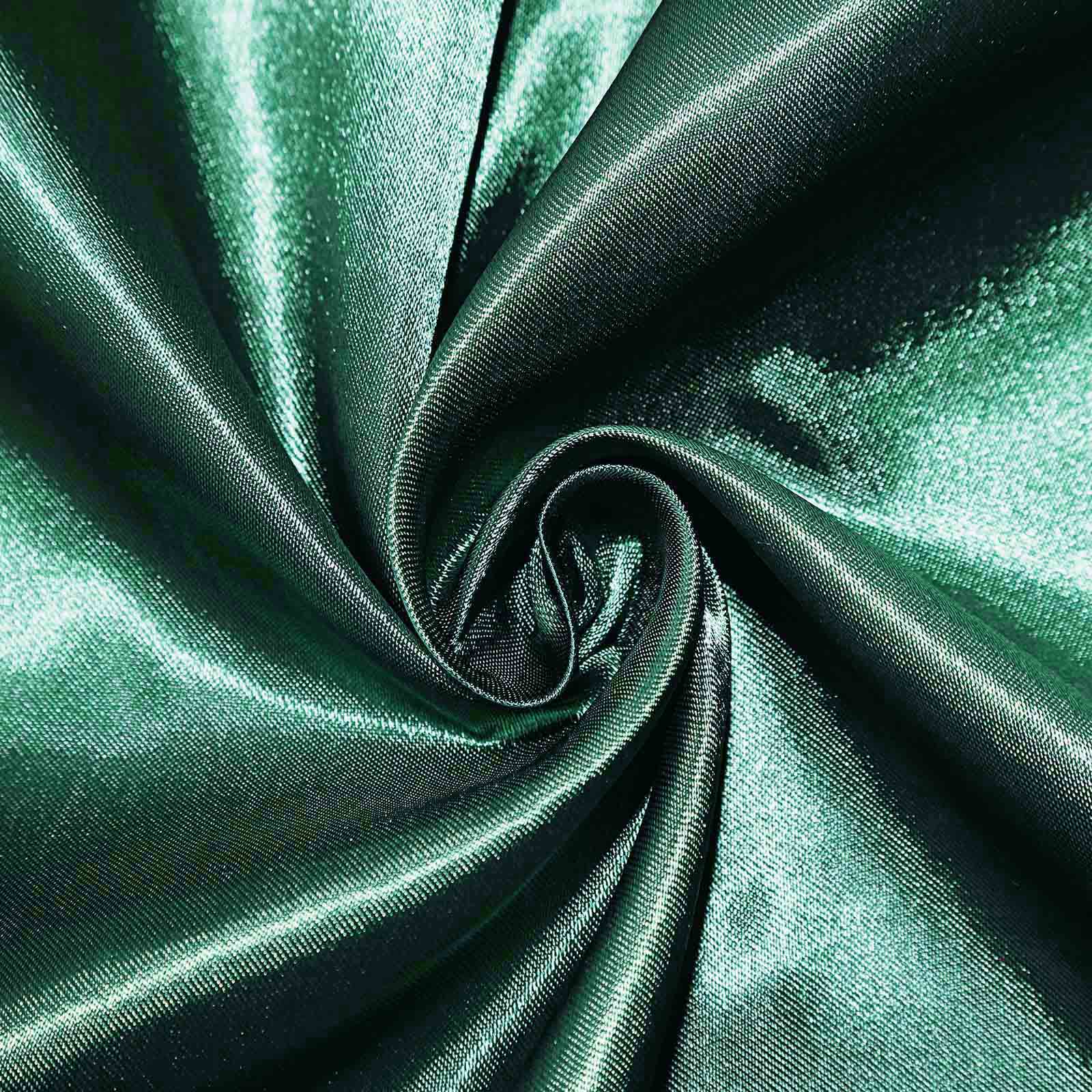 5 Pack Satin Chair Sashes Hunter Emerald Green - Durable Chair Bows with Shiny Finish 6"x106" - Linen Luxes