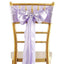 5 Pack Satin Chair Sashes Lavender Lilac - Durable Chair Bows with Shiny Finish 6"x106" - Linen Luxes