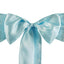 5 Pack Satin Chair Sashes Light Blue - Durable Chair Bows with Shiny Finish 6"x106" - Linen Luxes