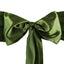 5 Pack Satin Chair Sashes Olive Green - Durable Chair Bows with Shiny Finish 6"x106" - Linen Luxes