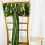 5 Pack Satin Chair Sashes Olive Green - Durable Chair Bows with Shiny Finish 6"x106" - Linen Luxes