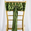 5 Pack Satin Chair Sashes Olive Green - Durable Chair Bows with Shiny Finish 6"x106" - Linen Luxes