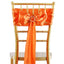 5 Pack Satin Chair Sashes Orange - Durable Chair Bows with Shiny Finish 6"x106" - Linen Luxes