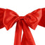 5 Pack Satin Chair Sashes Red - Durable Chair Bows with Shiny Finish 6"x106" - Linen Luxes