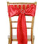 5 Pack Satin Chair Sashes Red - Durable Chair Bows with Shiny Finish 6"x106" - Linen Luxes