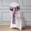5 Pack Satin Chair Sashes Violet Amethyst - Durable Chair Bows with Shiny Finish 6"x106" - Linen Luxes