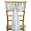 5 Pack Satin Chair Sashes White - Durable Chair Bows with Shiny Finish for Classy Event Chair Decor 6"x106" - Linen Luxes