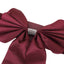 5 Pack Satin Faux Leather Chair Sashes Burgundy - Durable Double Sided Pre - tied Bow Tie Chair Bands with Diamond Rhinestone Buckles - Linen Luxes