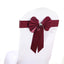 5 Pack Satin Faux Leather Chair Sashes Burgundy - Durable Double Sided Pre - tied Bow Tie Chair Bands with Diamond Rhinestone Buckles - Linen Luxes