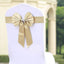 5 Pack Satin Faux Leather Chair Sashes Champagne - Durable Double Sided Pre - tied Bow Tie Chair Bands with Diamond Rhinestone Buckles - Linen Luxes