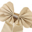 5 Pack Satin Faux Leather Chair Sashes Champagne - Durable Double Sided Pre - tied Bow Tie Chair Bands with Diamond Rhinestone Buckles - Linen Luxes