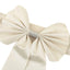 5 Pack Satin Faux Leather Chair Sashes Ivory - Durable Double Sided Pre - tied Bow Tie Chair Bands with Diamond Rhinestone Buckles - Linen Luxes