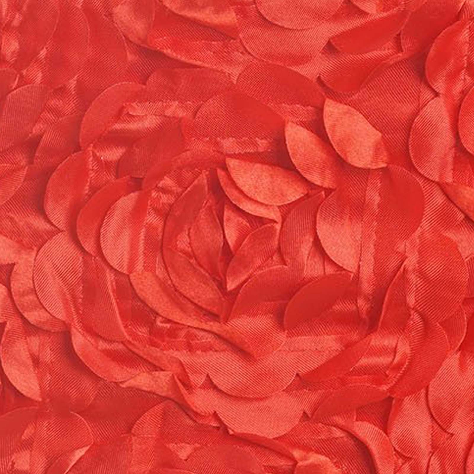 5 Pack Satin Spandex Chair Sashes Red - Rosette Design Stretch Chair Bands 6"x14" - Linen Luxes