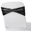 5 Pack Sequin Spandex Chair Sashes Black - Sparkly Stretch Chair Bands for Glamorous Events 6"x15" - Linen Luxes