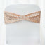 5 Pack Sequin Spandex Chair Sashes Blush - Stretch Chair Bands 6"x15" - Linen Luxes