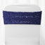 5 Pack Sequin Spandex Chair Sashes Navy Blue - Stretch Chair Bands 6"x15" - Linen Luxes