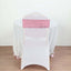 5 Pack Sequin Spandex Chair Sashes Pink - Stretch Chair Bands 6"x15" - Linen Luxes