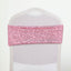 5 Pack Sequin Spandex Chair Sashes Pink - Stretch Chair Bands 6"x15" - Linen Luxes