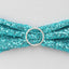 5 Pack Sequin Spandex Chair Sashes Turquoise - Stretch Chair Bands 6"x15" - Linen Luxes