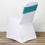 5 Pack Sequin Spandex Chair Sashes Turquoise - Stretch Chair Bands 6"x15" - Linen Luxes