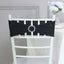 5 Pack Stretch Spandex Chair Sashes Black - Classy Reusable Chair Bands with Silver Diamond Ring Slide Buckle 5"x14" - Linen Luxes
