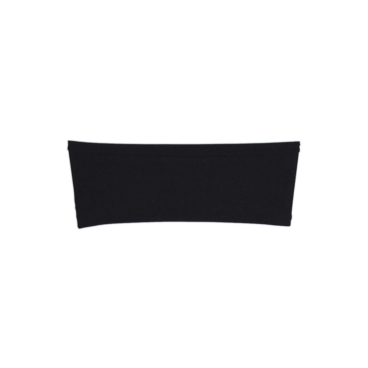5 Pack Stretch Spandex Chair Sashes Black - Fitted Finish Two Ply Heavy Duty Chair Bands 5"x12" - Linen Luxes