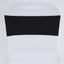 5 Pack Stretch Spandex Chair Sashes Black - Fitted Finish Two Ply Heavy Duty Chair Bands 5"x12" - Linen Luxes
