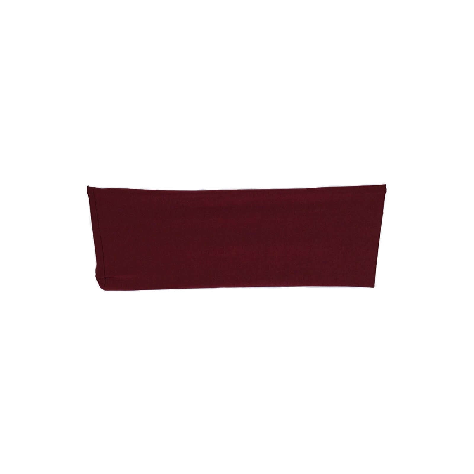 5 Pack Stretch Spandex Chair Sashes Burgundy - Fitted Finish Two Ply Heavy Duty Chair Bands 5"x12" - Linen Luxes