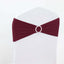 5 Pack Stretch Spandex Chair Sashes Burgundy - Reusable Chair Bands with Silver Diamond Ring Slide Buckle 5"x14" - Linen Luxes