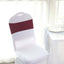 5 Pack Stretch Spandex Chair Sashes Burgundy - Reusable Chair Bands with Silver Diamond Ring Slide Buckle 5"x14" - Linen Luxes
