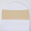 5 Pack Stretch Spandex Chair Sashes Champagne - Fitted Finish Two Ply Heavy Duty Chair Bands 5"x12" - Linen Luxes