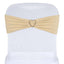 5 Pack Stretch Spandex Chair Sashes Champagne - Fitted Finish Two Ply Heavy Duty Chair Bands 5"x12" - Linen Luxes