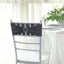 5 Pack Stretch Spandex Chair Sashes Charcoal Gray - Reusable Chair Bands with Silver Diamond Ring Slide Buckle 5"x14" - Linen Luxes