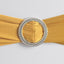 5 Pack Stretch Spandex Chair Sashes Gold - Classy Reusable Chair Bands with Silver Diamond Ring Slide Buckle 5"x14" - Linen Luxes
