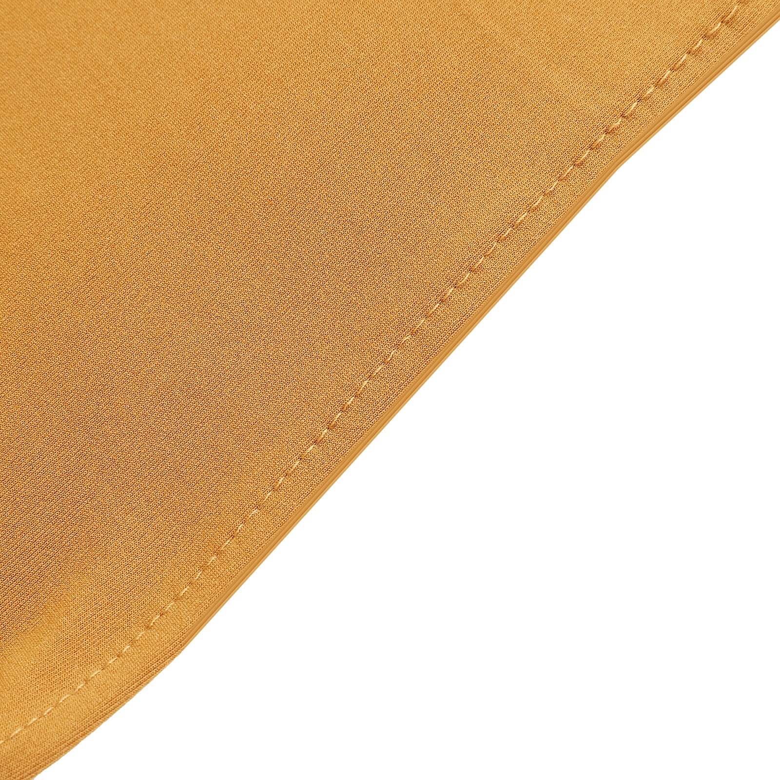 5 Pack Stretch Spandex Chair Sashes Gold - Classy Reusable Chair Bands with Silver Diamond Ring Slide Buckle 5"x14" - Linen Luxes