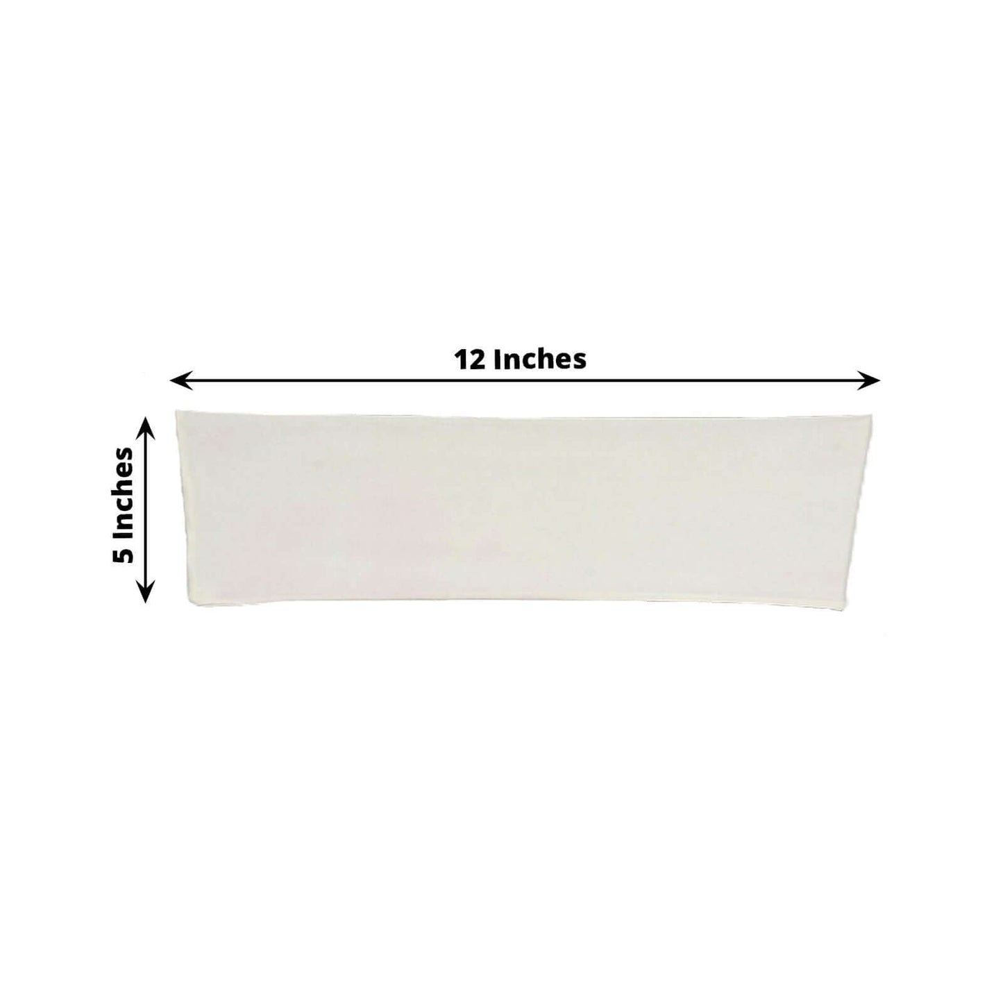 5 Pack Stretch Spandex Chair Sashes Ivory - Fitted Finish Two Ply Heavy Duty Chair Bands 5"x12" - Linen Luxes