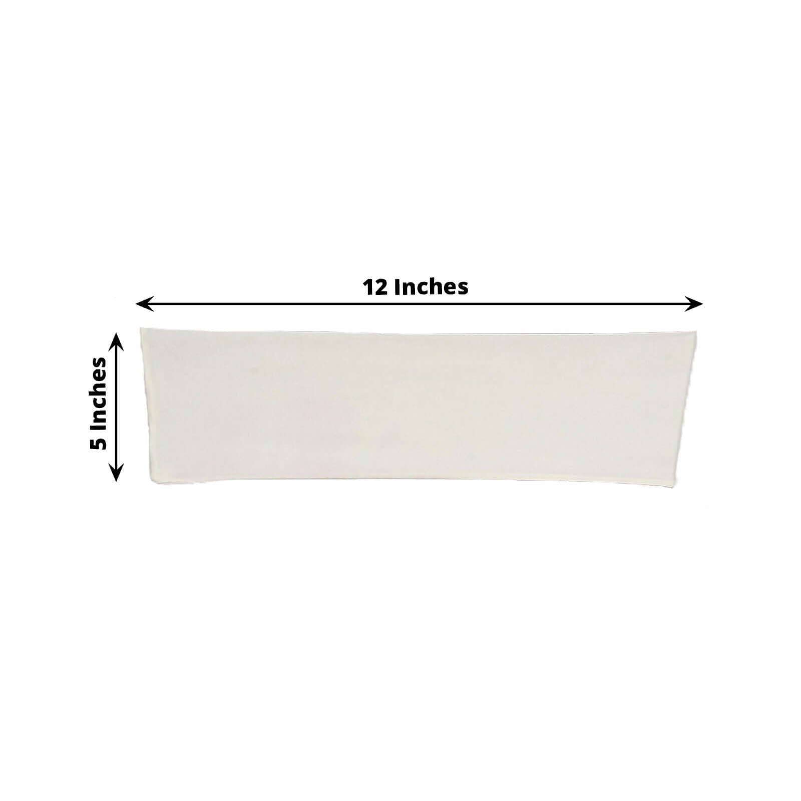 5 Pack Stretch Spandex Chair Sashes Ivory - Fitted Finish Two Ply Heavy Duty Chair Bands 5"x12" - Linen Luxes