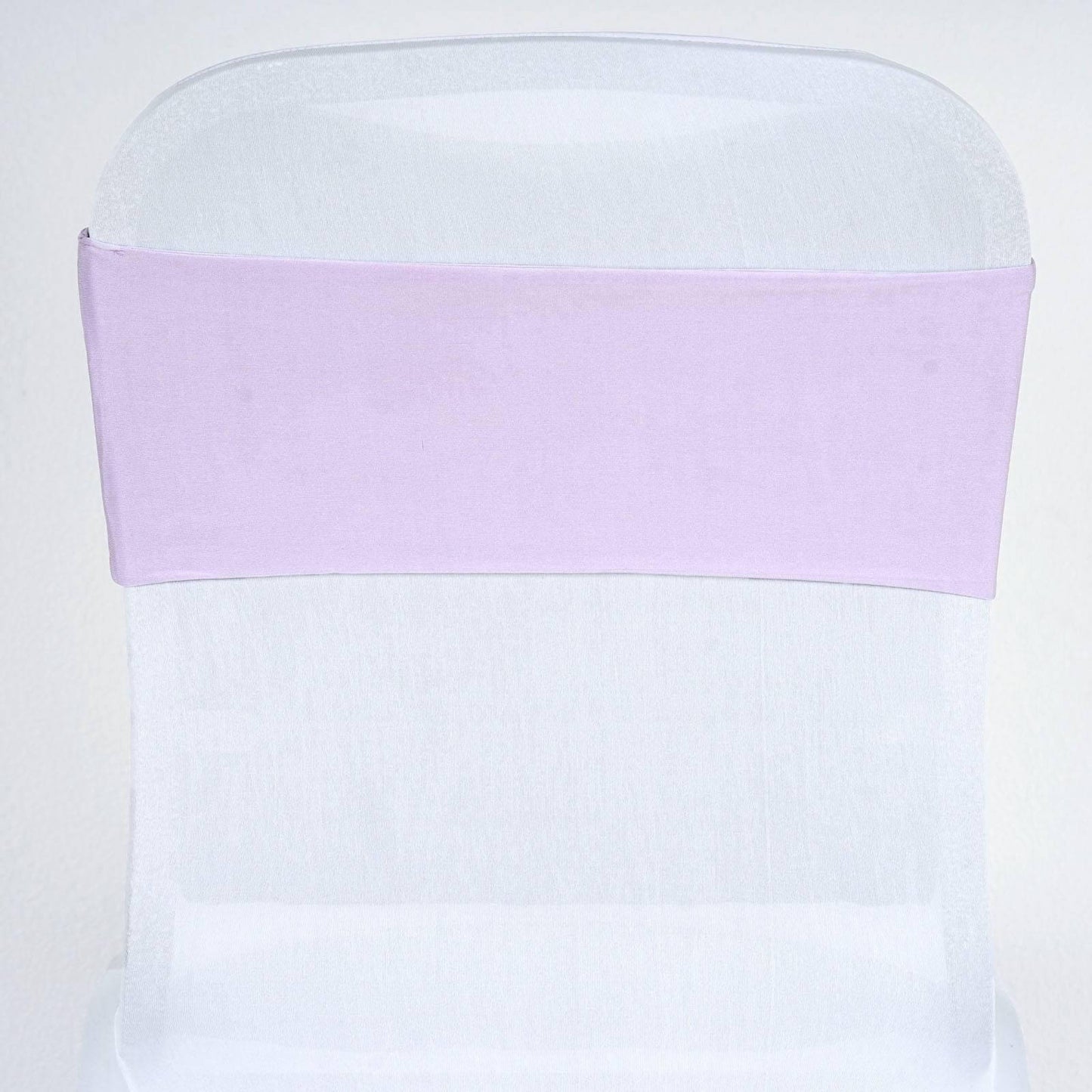 5 Pack Stretch Spandex Chair Sashes Lavender Lilac - Fitted Finish Two Ply Heavy Duty Chair Bands 5"x12" - Linen Luxes
