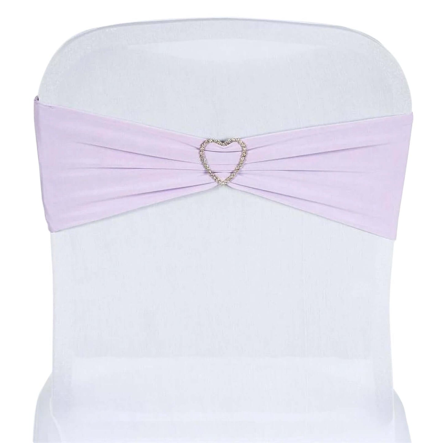 5 Pack Stretch Spandex Chair Sashes Lavender Lilac - Fitted Finish Two Ply Heavy Duty Chair Bands 5"x12" - Linen Luxes