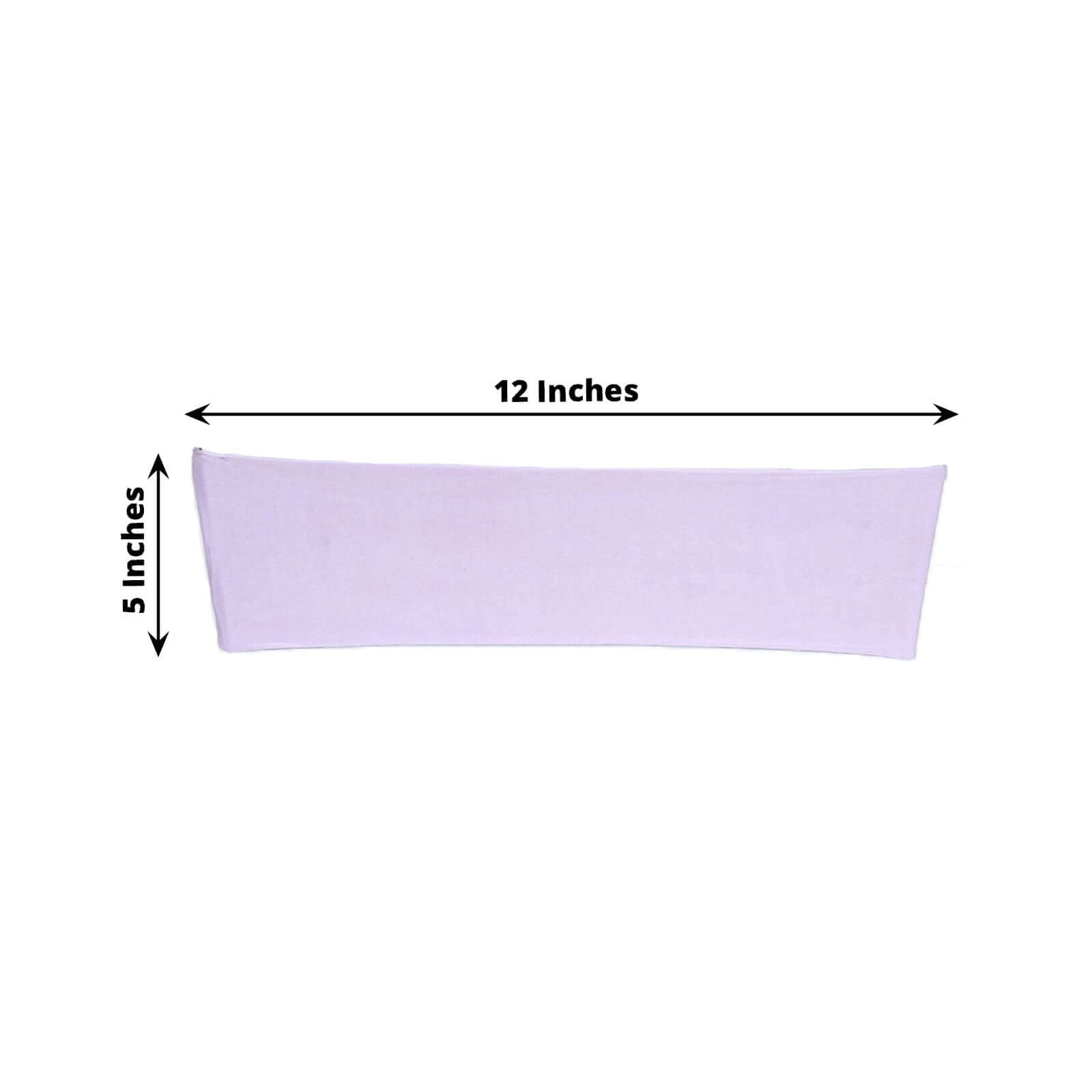 5 Pack Stretch Spandex Chair Sashes Lavender Lilac - Fitted Finish Two Ply Heavy Duty Chair Bands 5"x12" - Linen Luxes