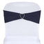 5 Pack Stretch Spandex Chair Sashes Navy Blue - Fitted Finish Two Ply Heavy Duty Chair Bands 5"x12" - Linen Luxes