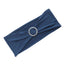 5 Pack Stretch Spandex Chair Sashes Navy Blue - Reusable Chair Bands with Silver Diamond Ring Slide Buckle 5"x14" - Linen Luxes
