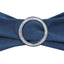 5 Pack Stretch Spandex Chair Sashes Navy Blue - Reusable Chair Bands with Silver Diamond Ring Slide Buckle 5"x14" - Linen Luxes