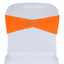 5 Pack Stretch Spandex Chair Sashes Orange - Fitted Finish Two Ply Heavy Duty Chair Bands 5"x12" - Linen Luxes