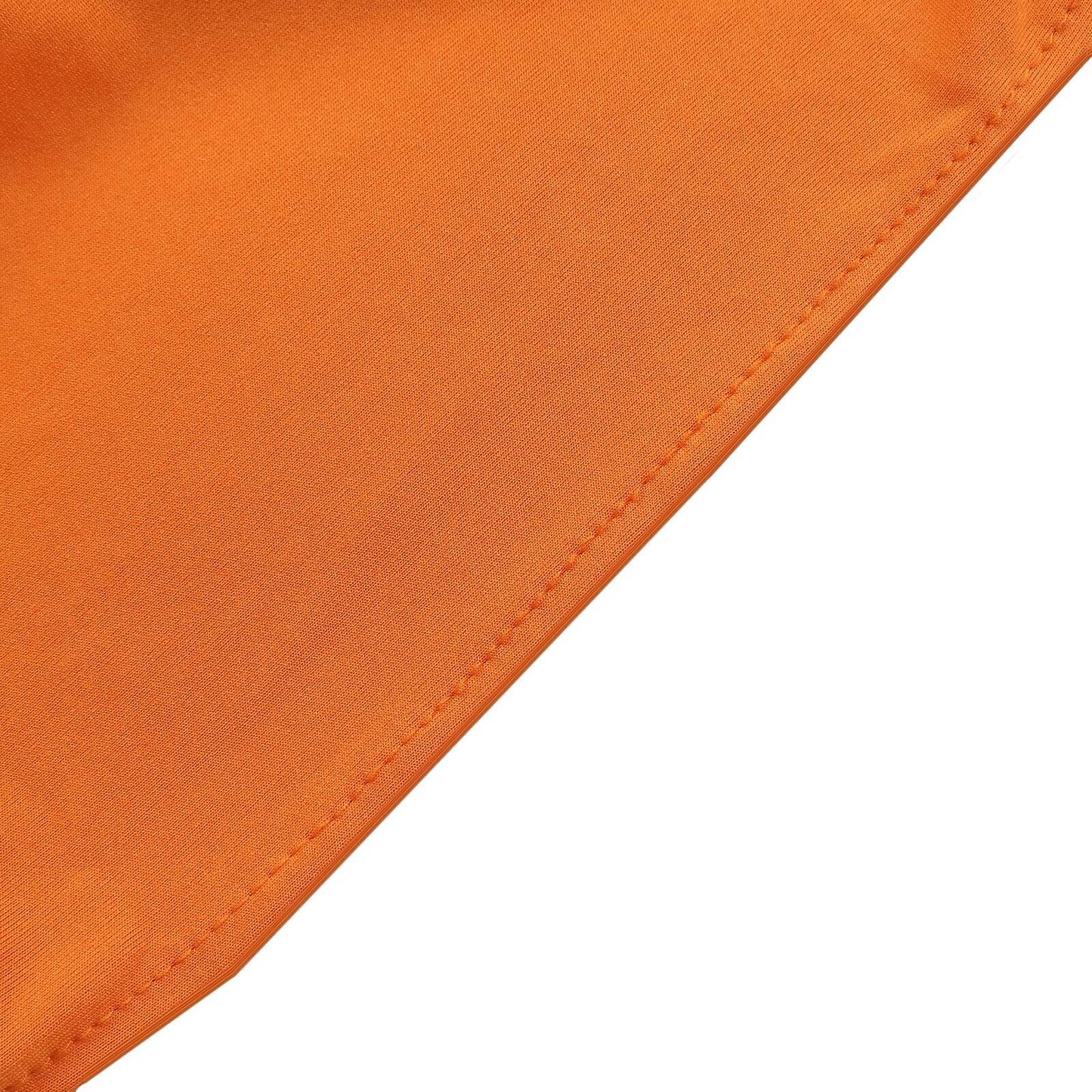 5 Pack Stretch Spandex Chair Sashes Orange - Reusable Chair Bands with Silver Diamond Ring Slide Buckle 5"x14" - Linen Luxes